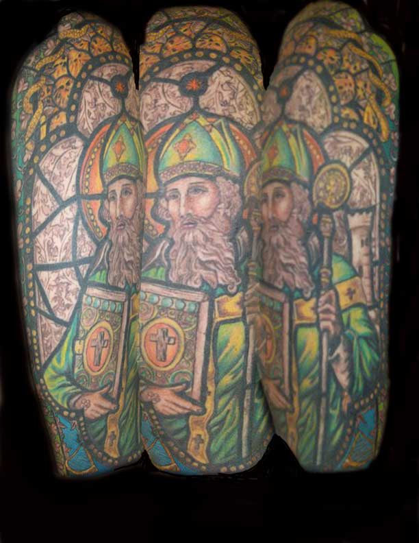St Patrick stained glass 